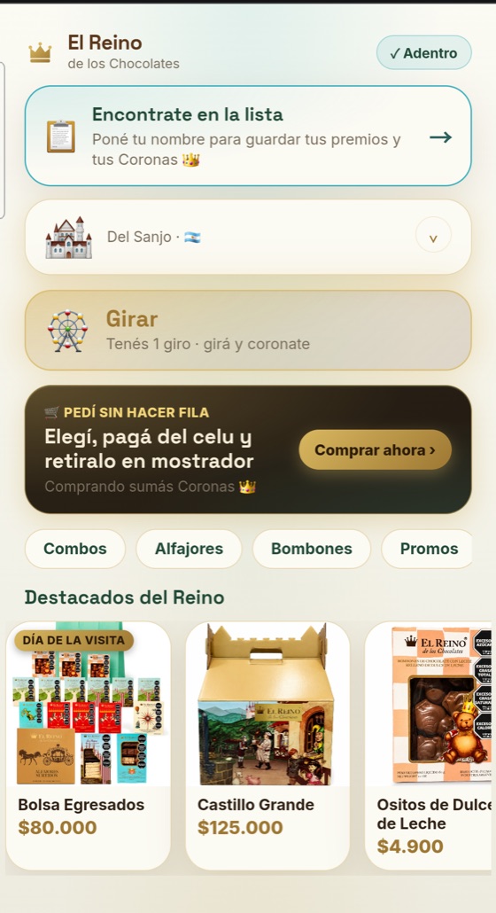 Home del pasajero con su banda, su giro y la tienda